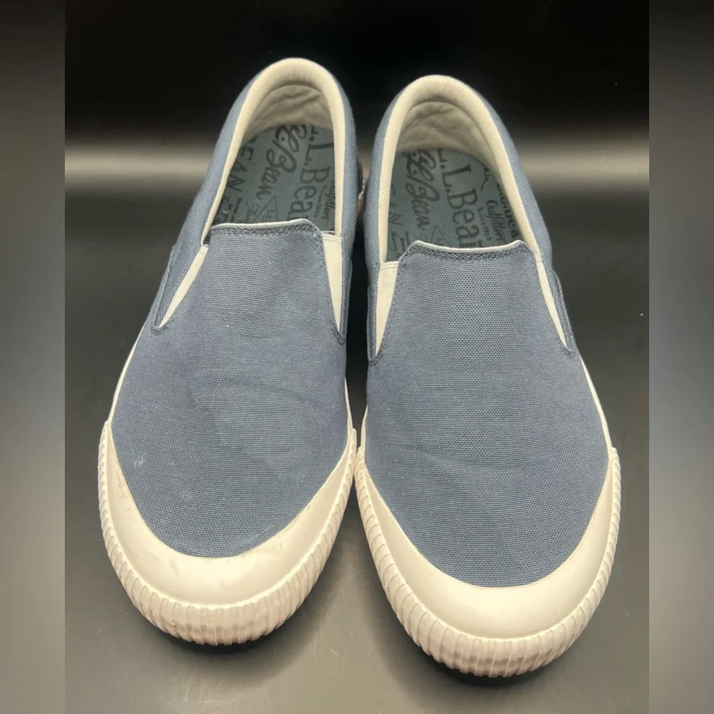 L.L. Bean Classic Blue Loafers Slip-On Comfort,Size:12, water marks on top toes - Picture 2 of 9
